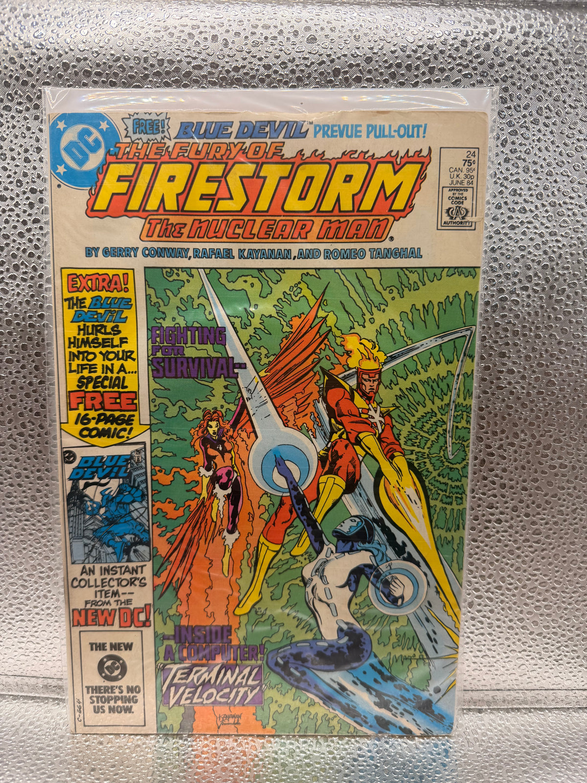 The Fury of Firestorm #24 (1984)  First Appearance: Blue Devil (Daniel Cassidy), Bug (Bernard Bonner)